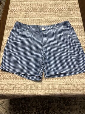 Columbia Blue and White Gingham Women’s Bermuda Shorts